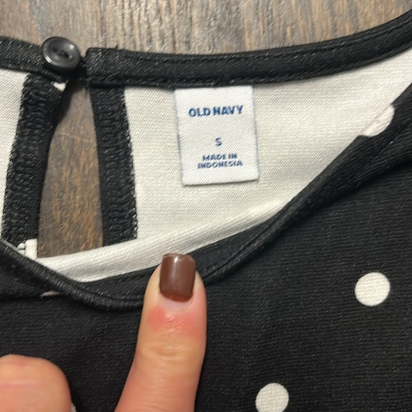 OLD navy black and white polkadot, dress size small - Picture 3 of 5